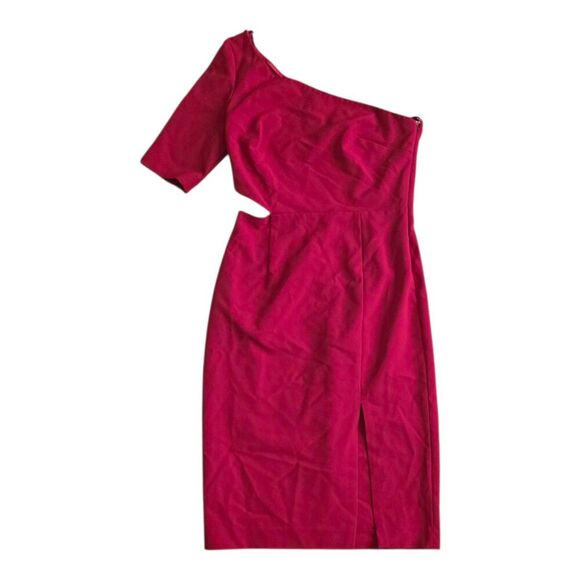 Jill Jill Stuart Red Cardinal Cutout One Shoulder Sheath Dress 2 - Picture 2 of 6